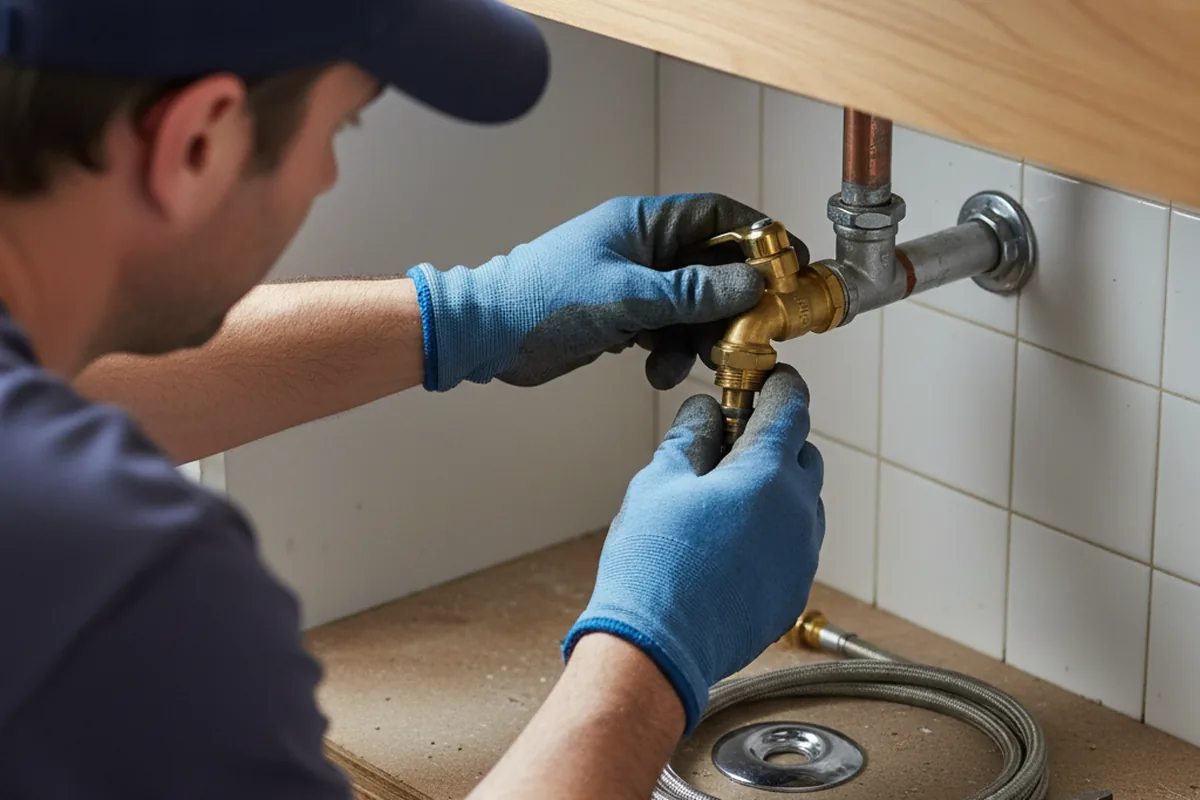 Shutoff valve and fitting work during Emergency Plumbing in Stanford